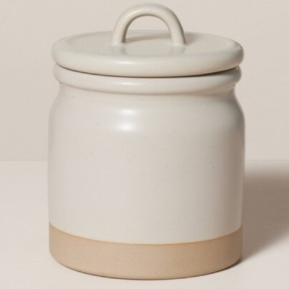 HEARTH & HAND NWT dry goods stoneware crock  canister -small